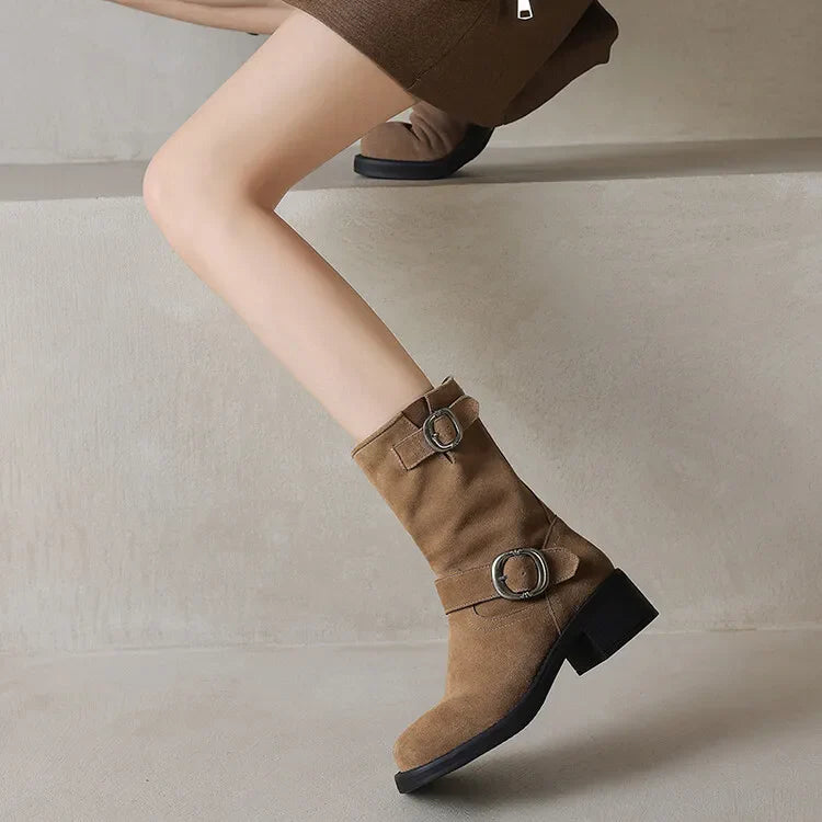 Blackthorn | Suede Buckle Boots