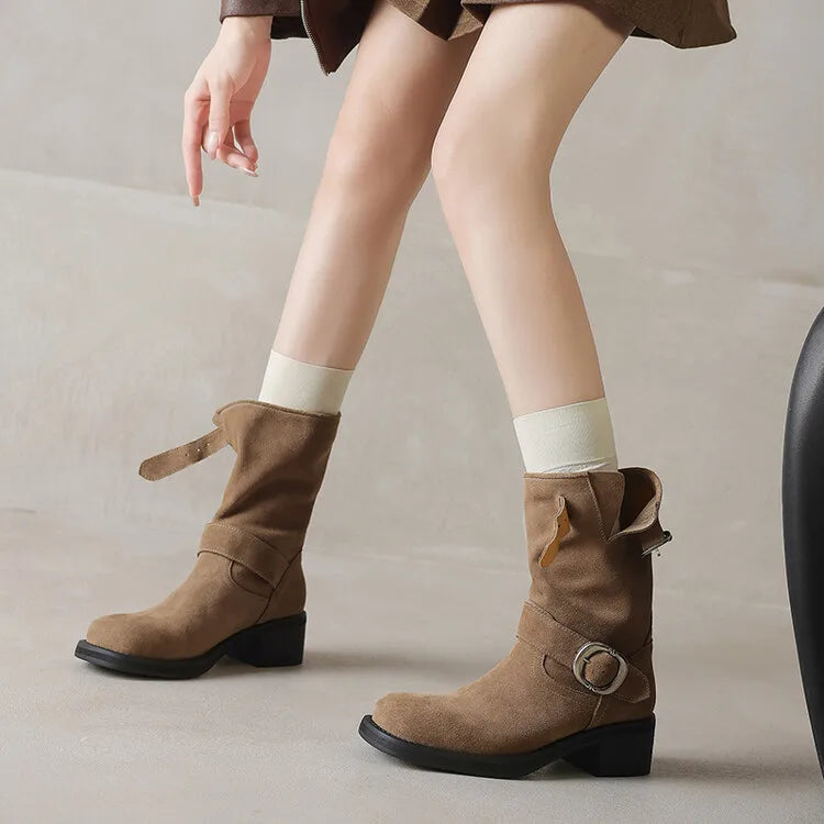 Blackthorn | Suede Buckle Boots