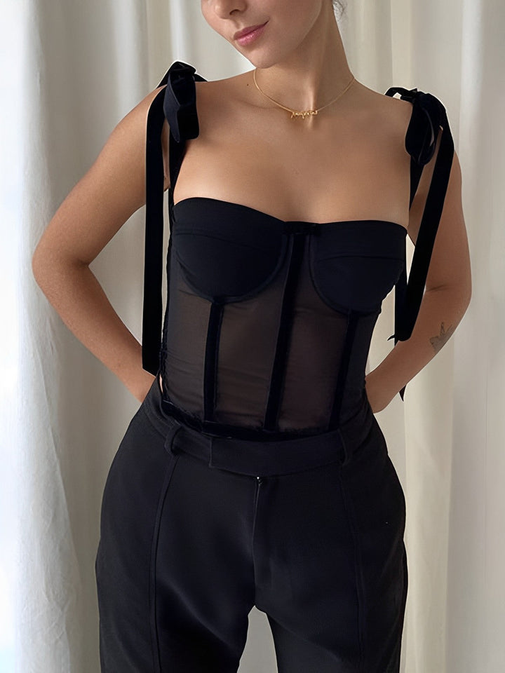 Sema Cami Crop Top | Mesh, Slim Fit 1