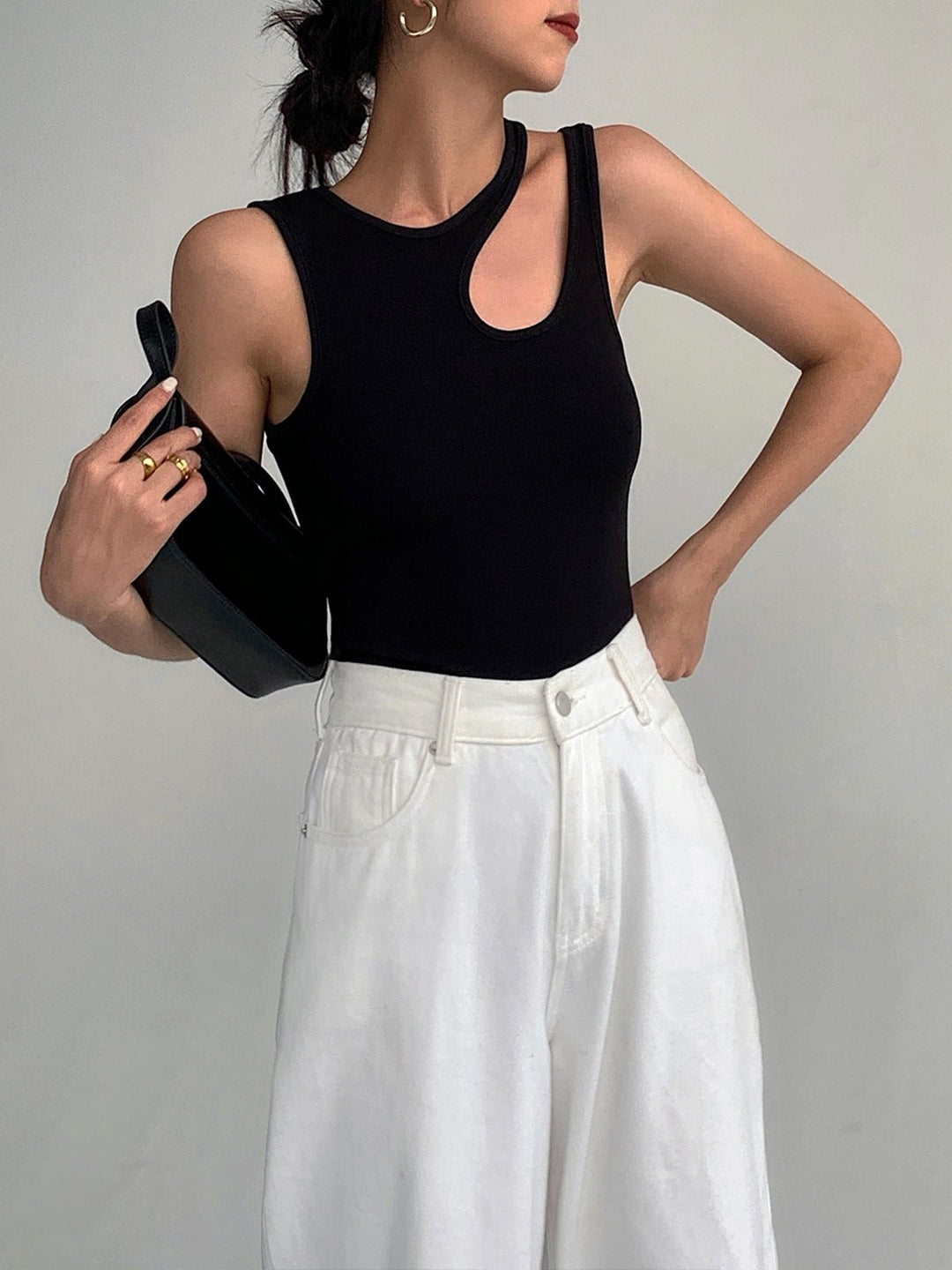 Sema Cutout Tank Top | Semi-Sheer, Slim Fit 6