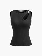 Sema Cutout Tank Top | Semi-Sheer, Slim Fit 8