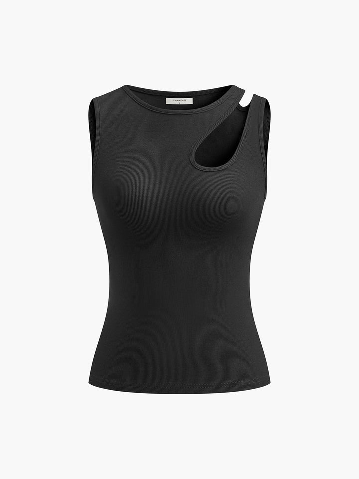 Sema Cutout Tank Top | Semi-Sheer, Slim Fit 8