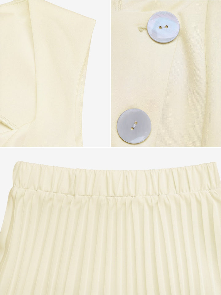 Sera Matching Set | Sleeveless Cropped Top & Pleated Maxi Skirt for Women 5