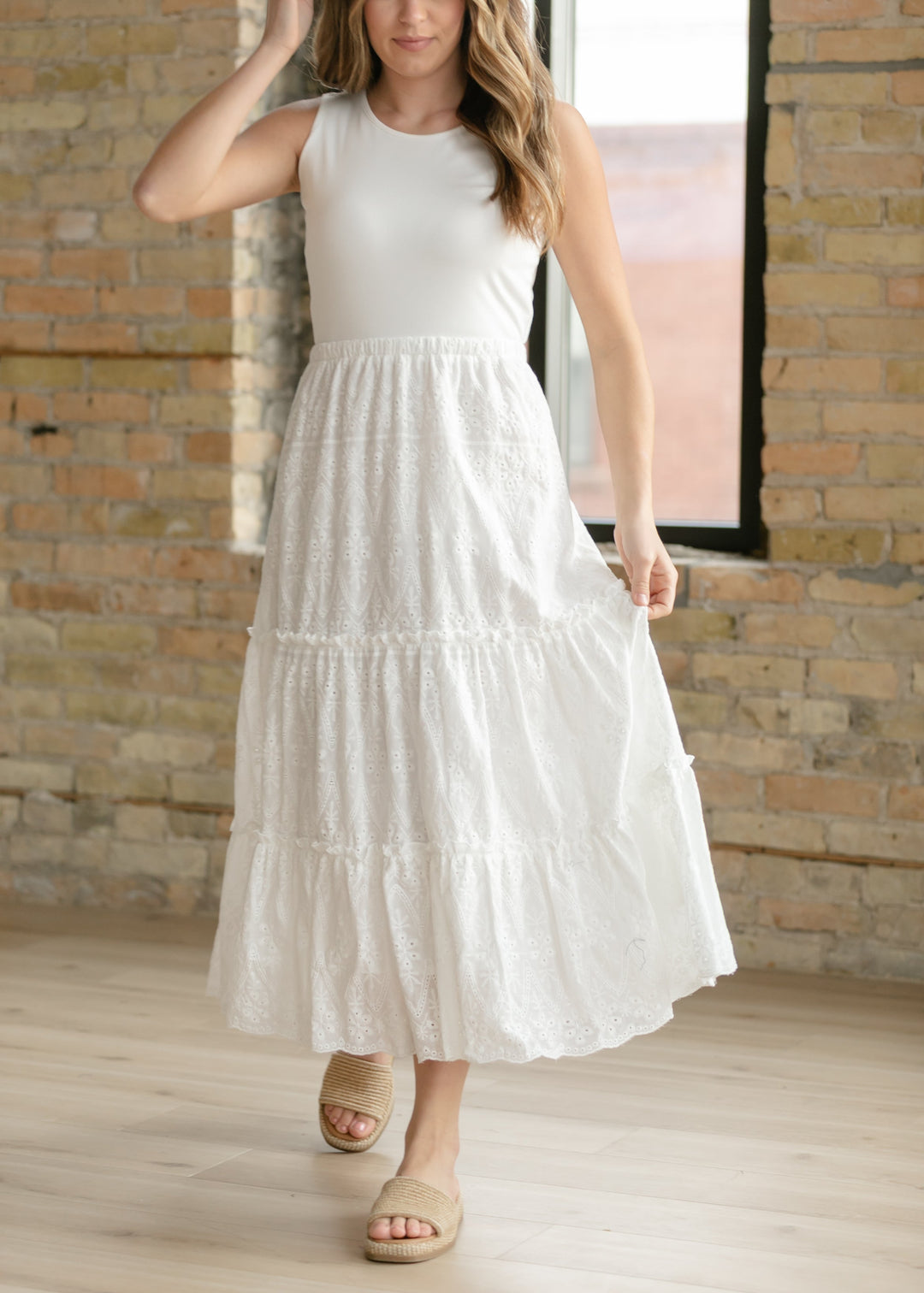 Sera Maxi Dress | Sleeveless, Soft Ribbed Bodice, Eyelet Lace 1