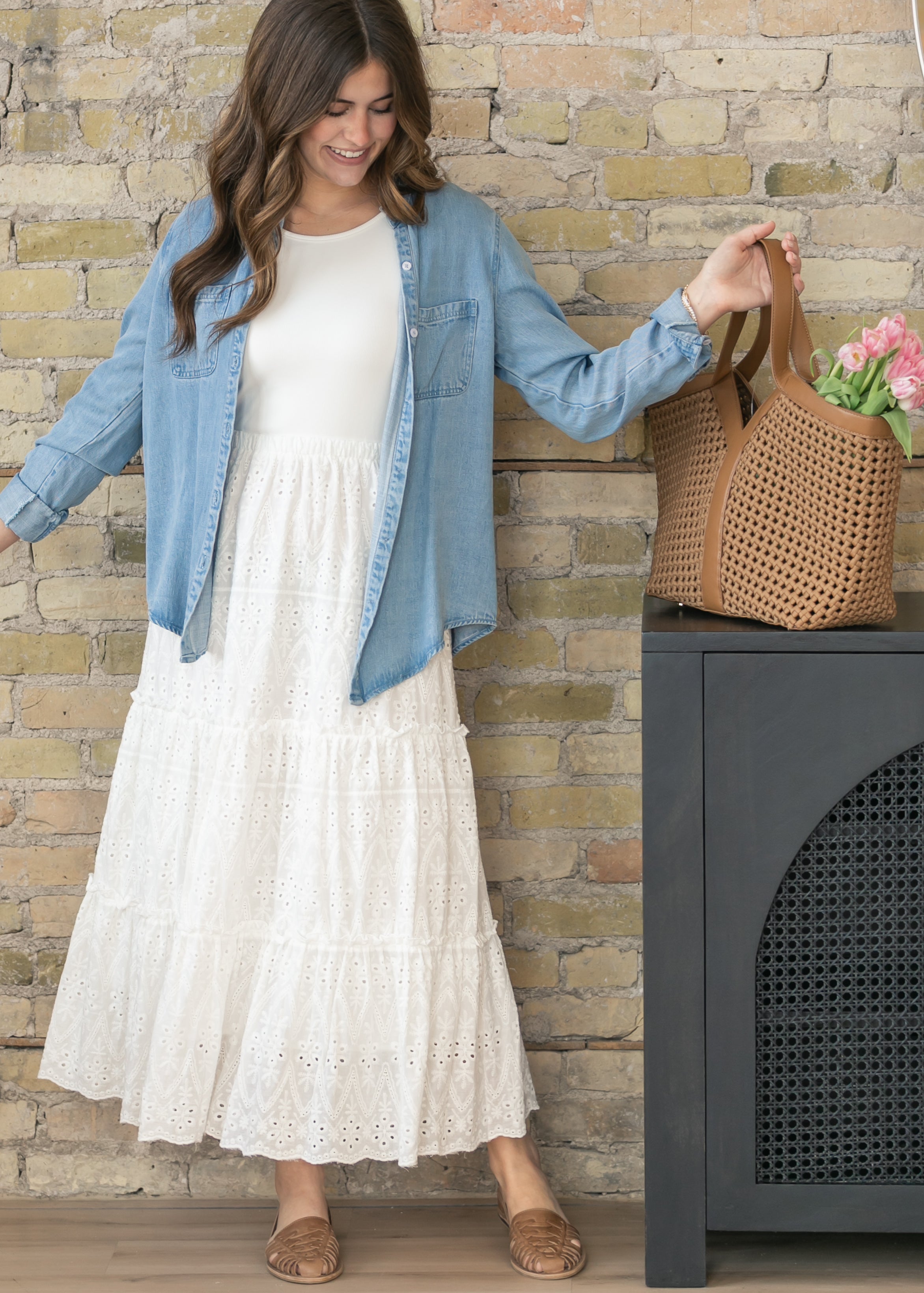 Sera Maxi Dress | Sleeveless, Soft Ribbed Bodice, Eyelet Lace 4