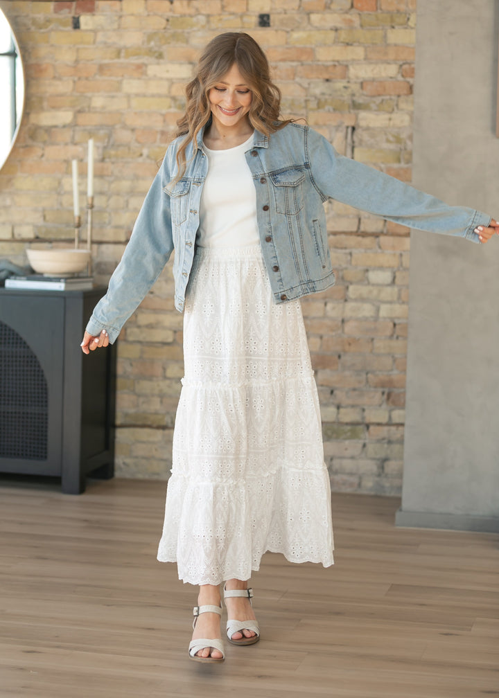 Sera Maxi Dress | Sleeveless, Soft Ribbed Bodice, Eyelet Lace 6