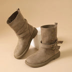 Calderon Suede Buckle Ankle Boots