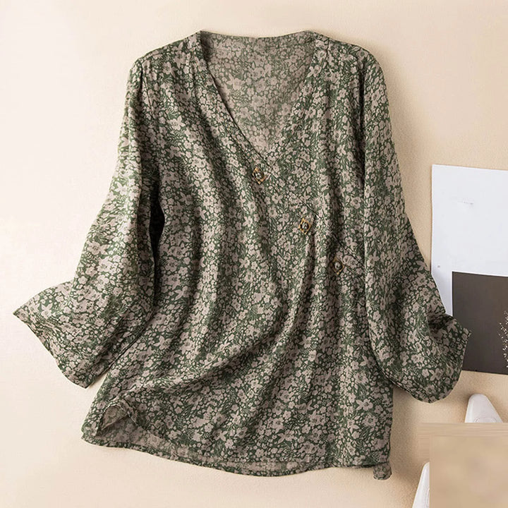 Kairo Crosswrap Blouse | Linen Blend, Asymmetrical Design for Women - 4