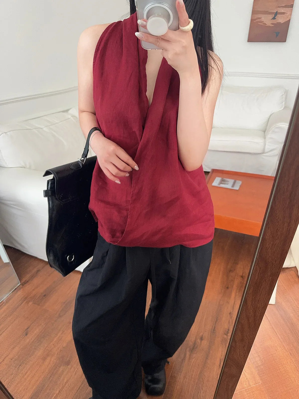 Valienne | Drape Linen Vest