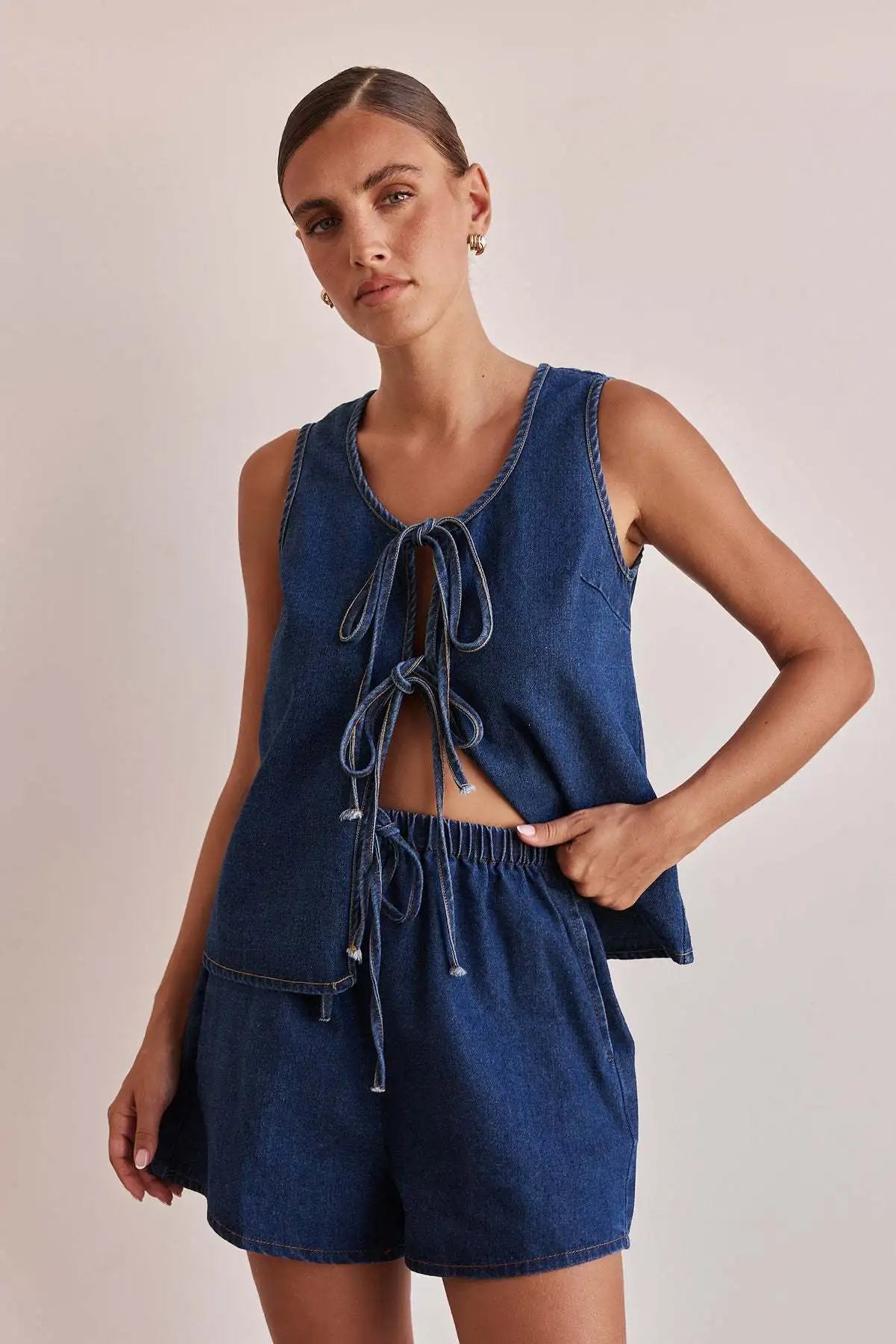 Doretta | Denim Tie Set