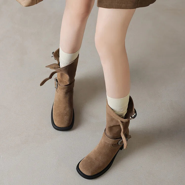 Blackthorn | Suede Buckle Boots