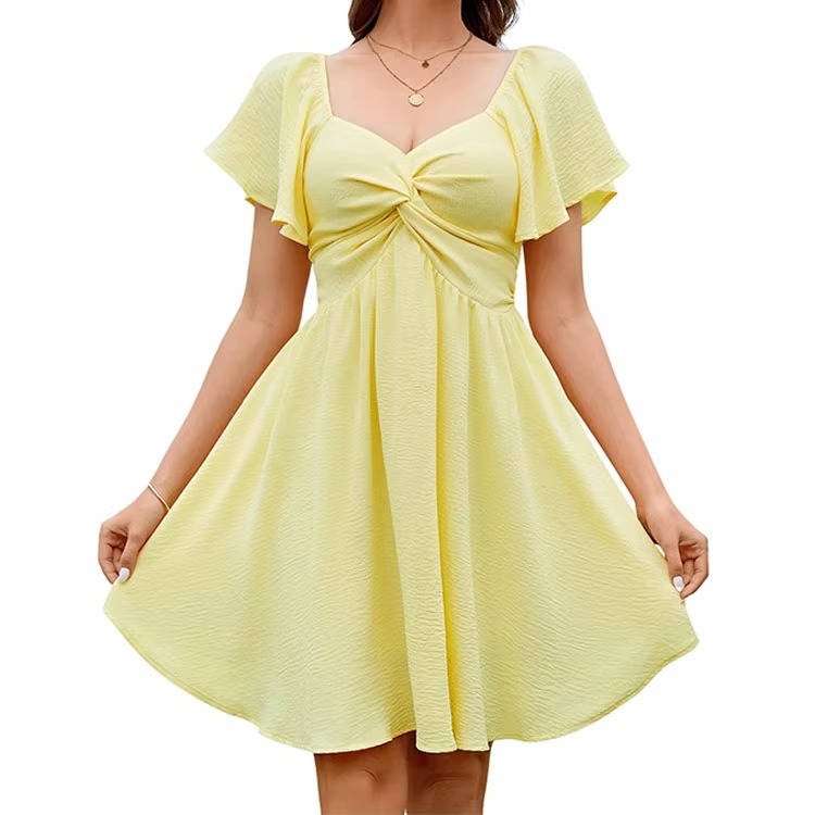 Sienna Women's Dress | Lightweight Chiffon, Flutter Sleeve 10
