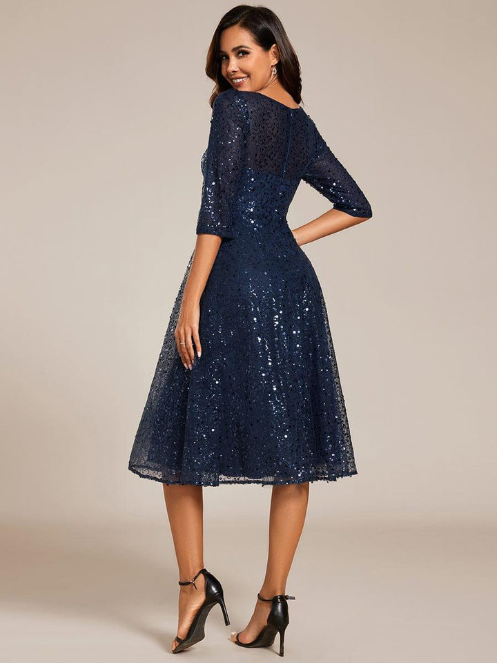 Sierra Midi Dress | Sparkly Sequin, 3/4 Sleeve for Women 1