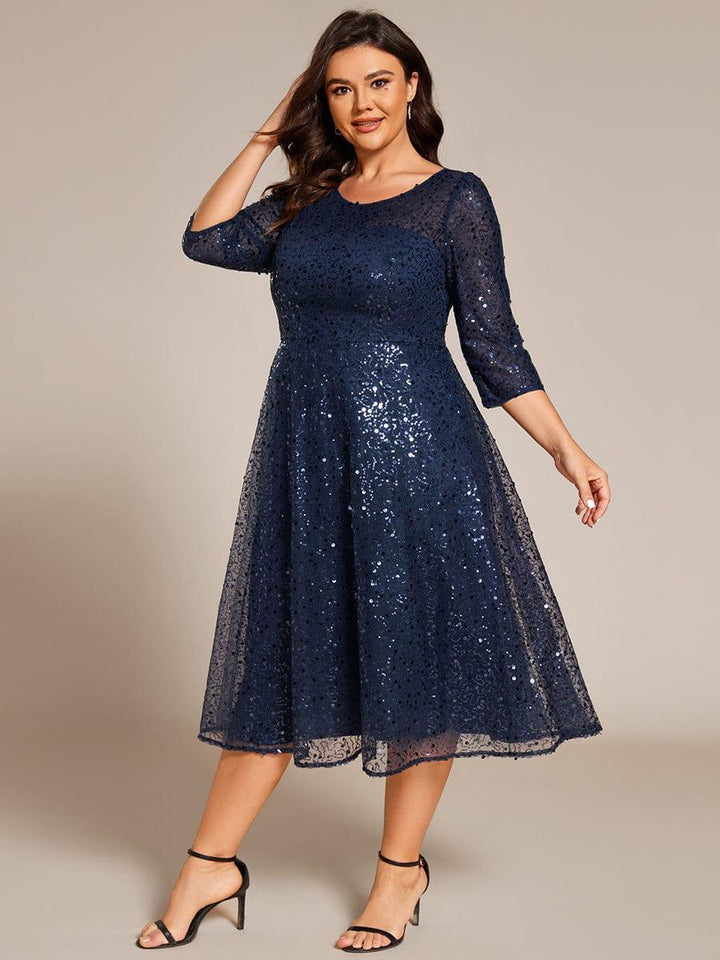 Sierra Midi Dress | Sparkly Sequin, 3/4 Sleeve for Women 11