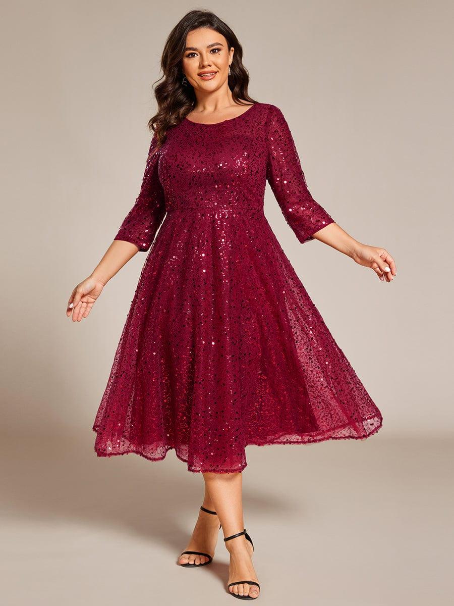 Sierra Midi Dress | Sparkly Sequin, 3/4 Sleeve for Women 7