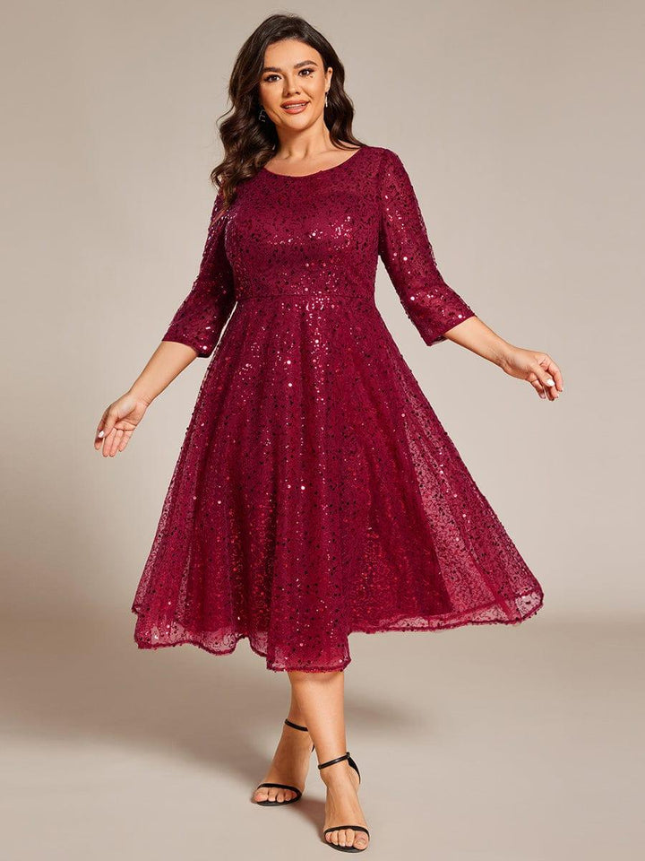Sierra Midi Dress | Sparkly Sequin, 3/4 Sleeve for Women 7