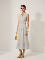 Sierra Midi Dress | Striped Cotton, Tie Waist 0