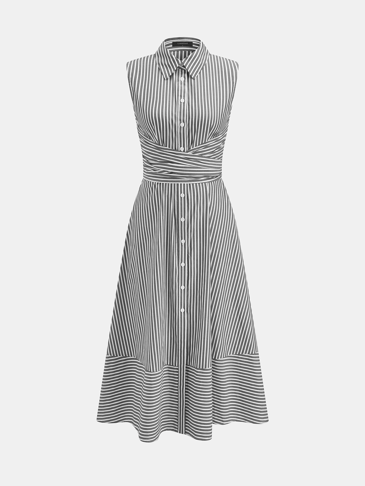 Sierra Midi Dress | Striped Cotton, Tie Waist 10