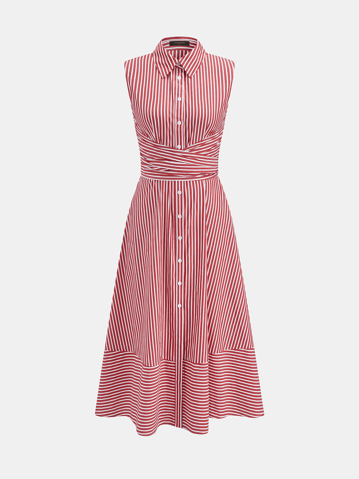 Sierra Midi Dress | Striped Cotton, Tie Waist 9