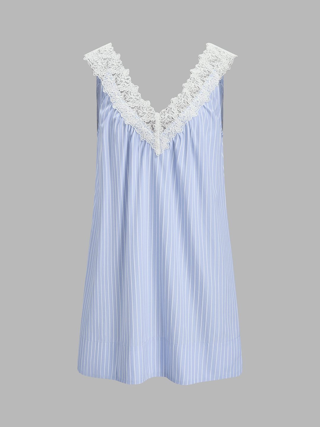 Sierra Women's Dress | Striped Lace Trim, V-Neck Mini Summer Dress 1