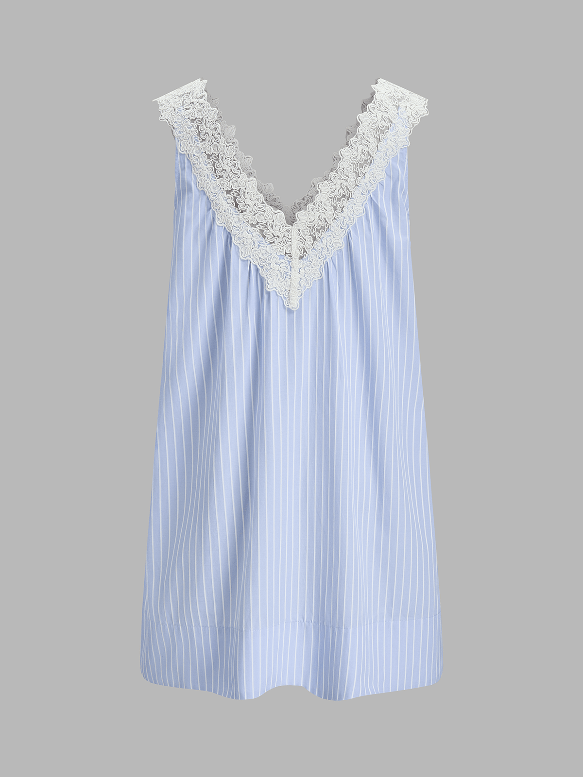 Sierra Women's Dress | Striped Lace Trim, V-Neck Mini Summer Dress 2
