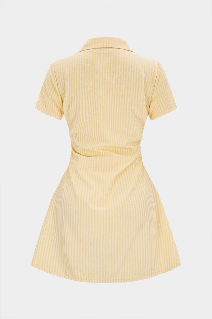 Sierra Womens Dress | Striped Mini, V-Neck, Short Sleeve 1