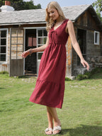 Sleek Aline Dress | Sleeveless, Midi Length, Flowy Polyester Summer Dress for Women 2