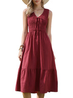 Sleek Aline Dress | Sleeveless, Midi Length, Flowy Polyester Summer Dress for Women 3