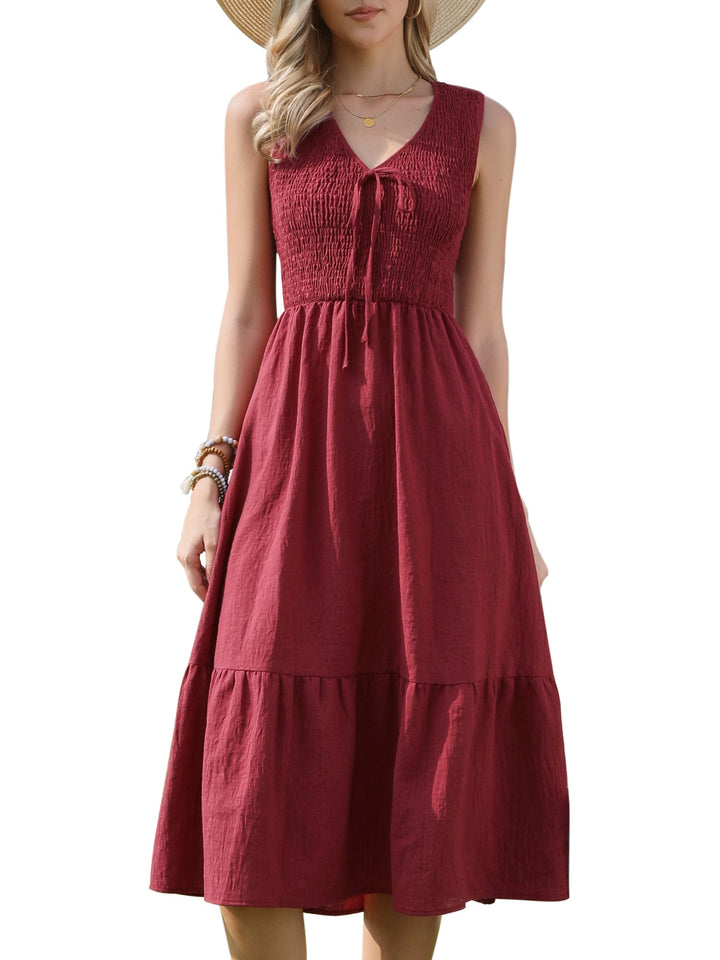 Sleek Aline Dress | Sleeveless, Midi Length, Flowy Polyester Summer Dress for Women 3
