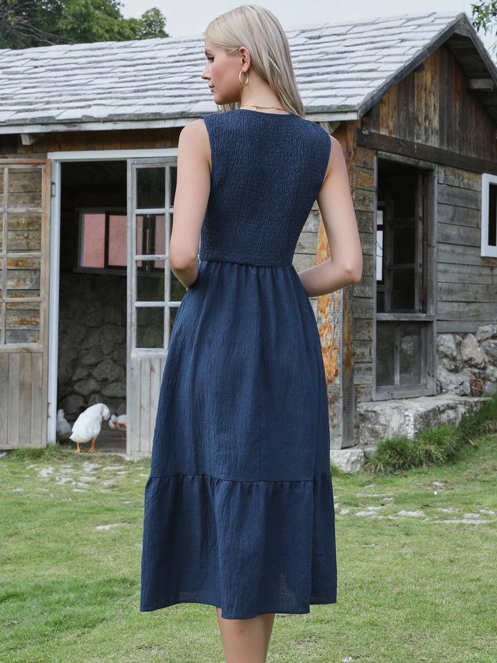 Sleek Aline Dress | Sleeveless, Midi Length, Flowy Polyester Summer Dress for Women 6