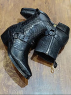 Snake Pointed Cuban Heel Boots