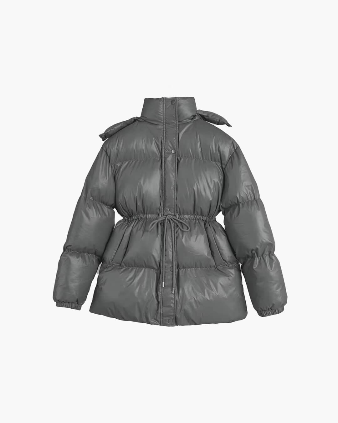 Chloe | Winter Drawstring Shiny Puffer Jacket