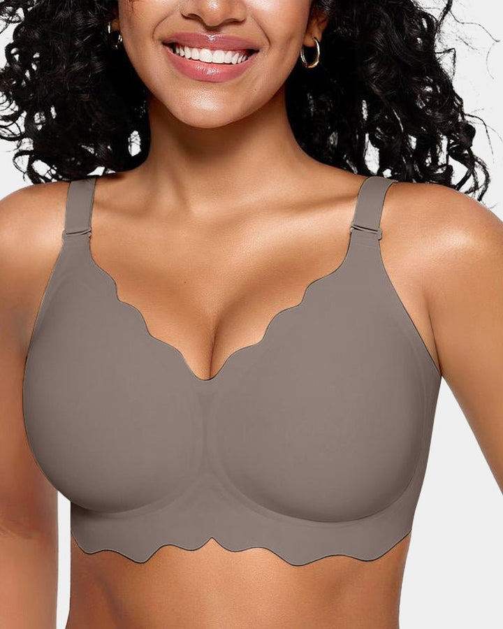 Sofia Wireless Bra | Soft, No Underwire Full Coverage with Scalloped Design 10