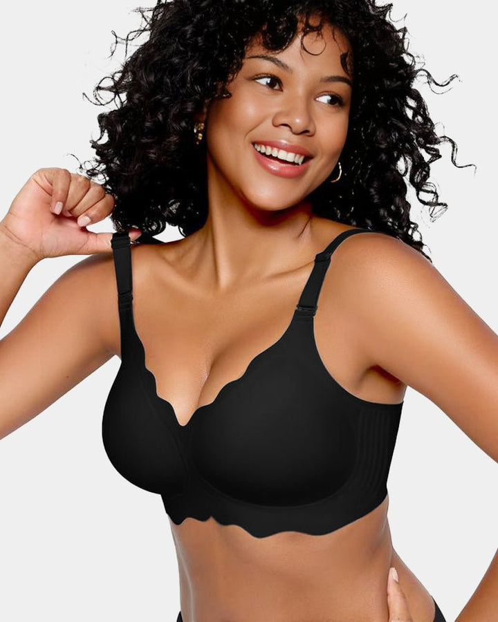 Sofia Wireless Bra | Soft, No Underwire Full Coverage with Scalloped Design 2