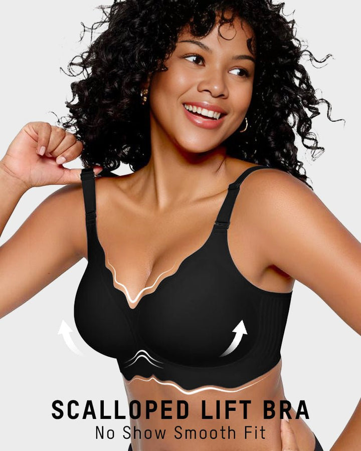 Sofia Wireless Bra | Soft, No Underwire Full Coverage with Scalloped Design 3
