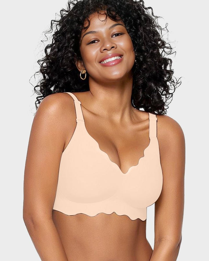 Sofia Wireless Bra | Soft, No Underwire Full Coverage with Scalloped Design 5