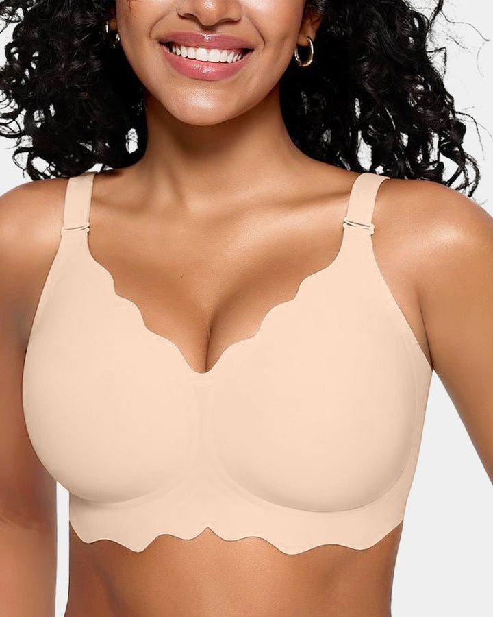 Sofia Wireless Bra | Soft, No Underwire Full Coverage with Scalloped Design 9