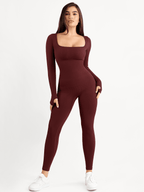 Soleil Jumpsuit Women | Elegant, Body-Con Fit, Thumb Hole Design 0