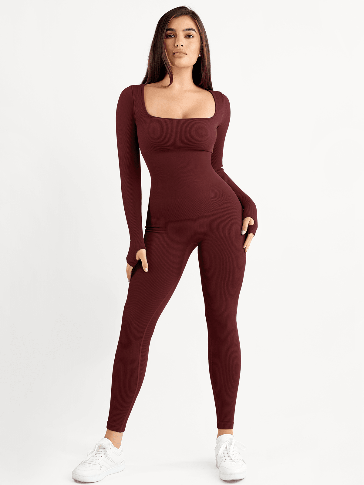 Soleil Jumpsuit Women | Elegant, Body-Con Fit, Thumb Hole Design 0