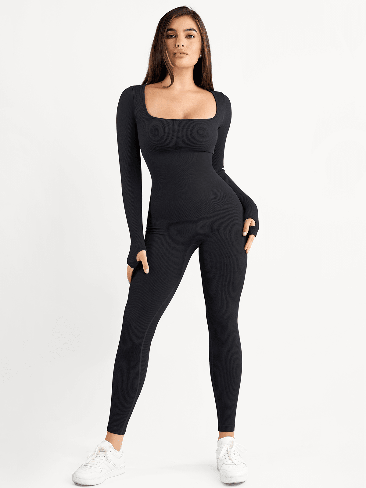 Soleil Jumpsuit Women | Elegant, Body-Con Fit, Thumb Hole Design 10