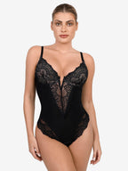 Svelte Lace Bodysuit | Deep V-Neck, Breathable High-Stretch Design 0