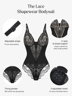 Svelte Lace Bodysuit | Deep V-Neck, Breathable High-Stretch Design 1