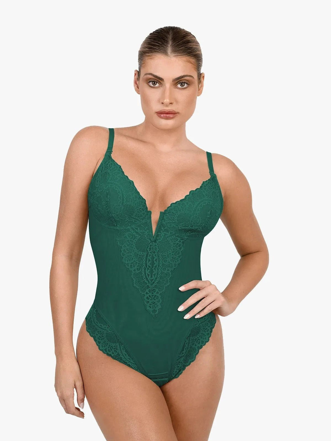 Svelte Lace Bodysuit | Deep V-Neck, Breathable High-Stretch Design 10