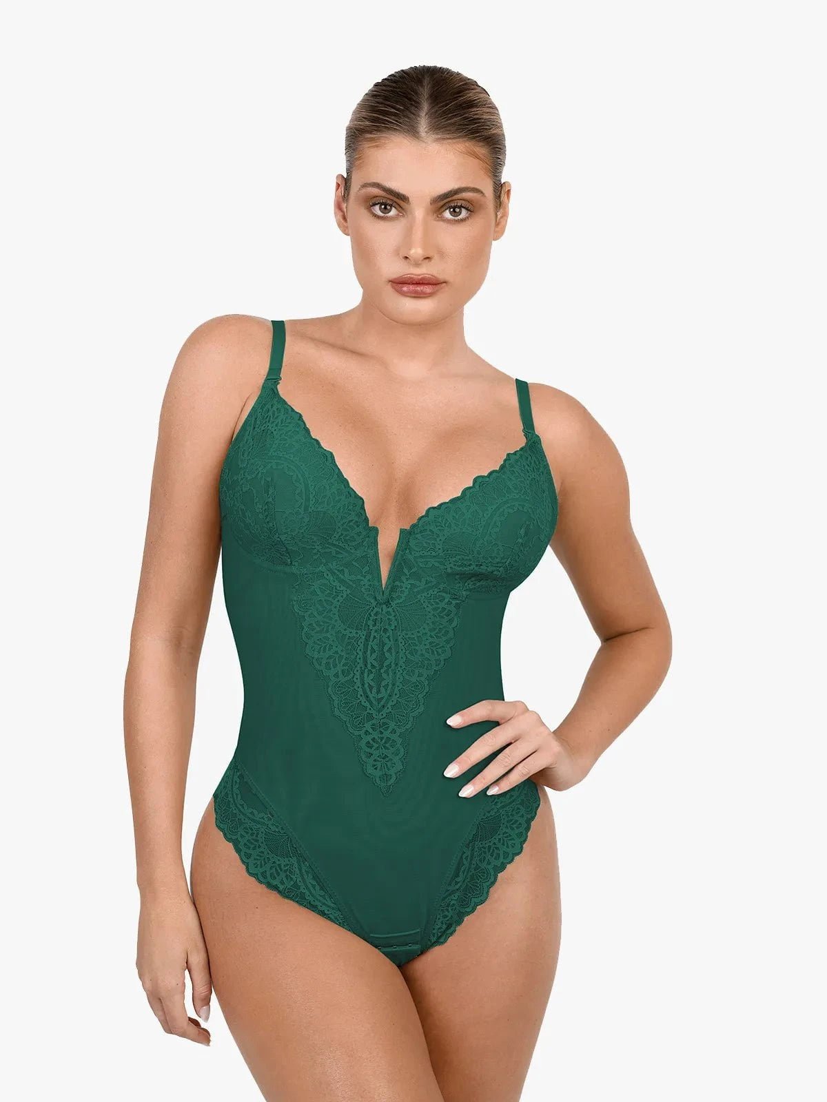 Svelte Lace Bodysuit | Deep V-Neck, Breathable High-Stretch Design 10