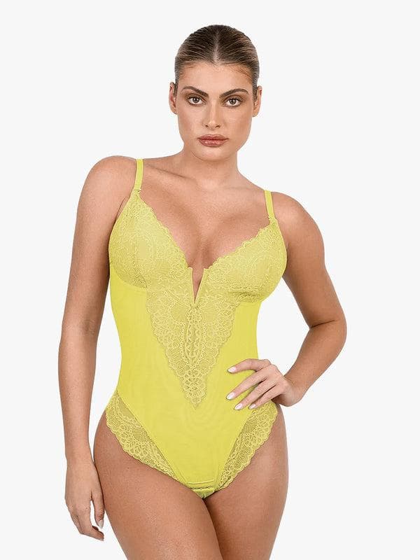 Svelte Lace Bodysuit | Deep V-Neck, Breathable High-Stretch Design 12