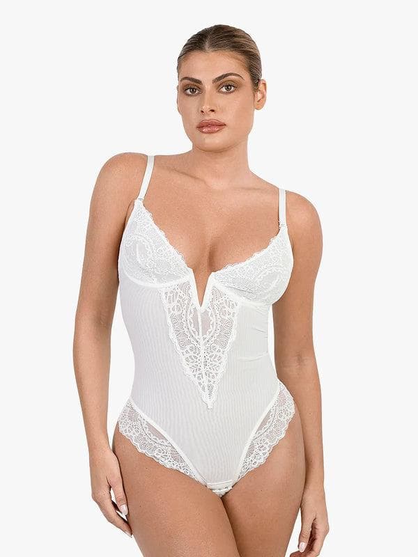 Svelte Lace Bodysuit | Deep V-Neck, Breathable High-Stretch Design 15