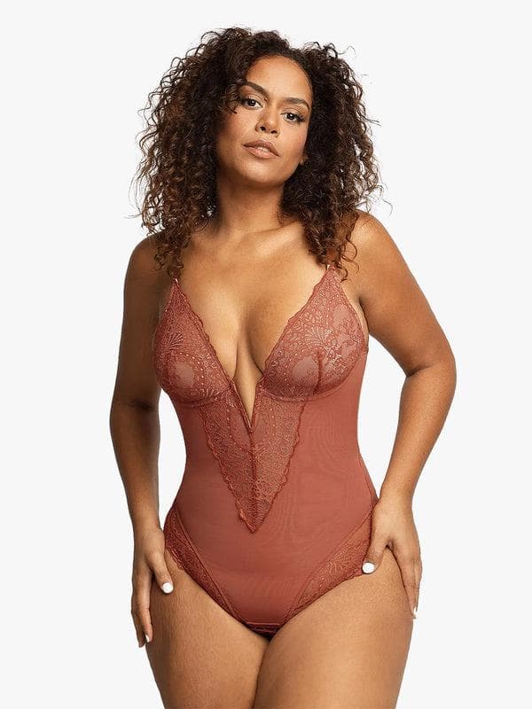 Svelte Lace Bodysuit | Deep V-Neck, Breathable High-Stretch Design 9