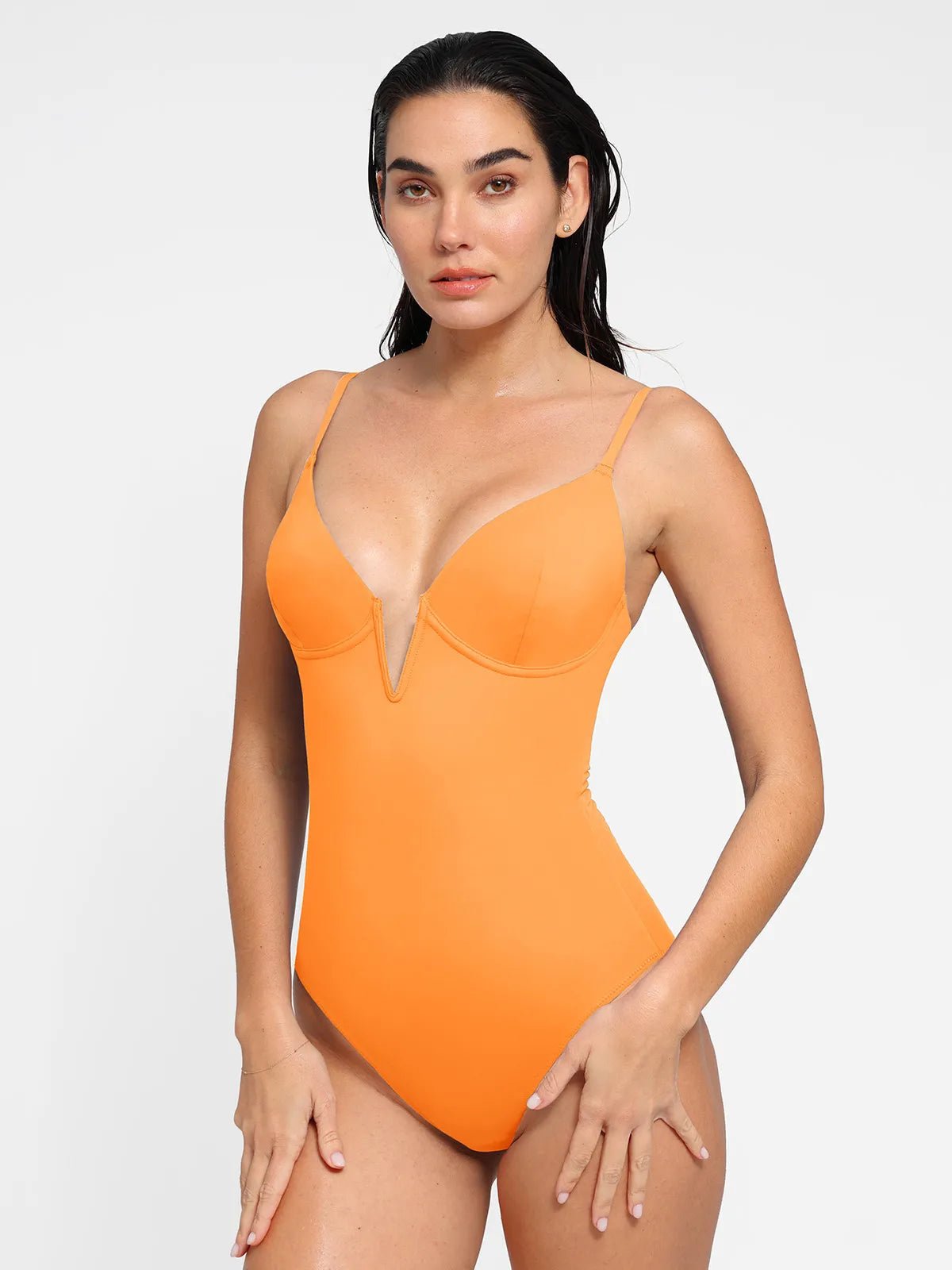 Svelte One-Piece Swimsuit | Tummy Control, Deep V-Neck, Chlorine-Resistant 10