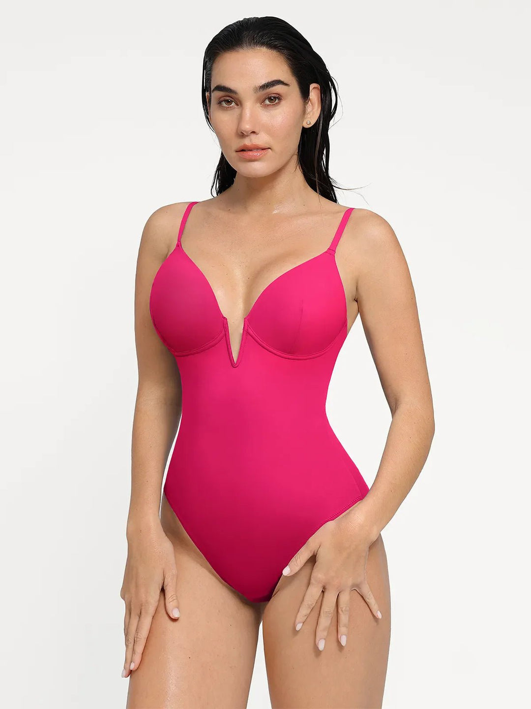 Svelte One-Piece Swimsuit | Tummy Control, Deep V-Neck, Chlorine-Resistant 14