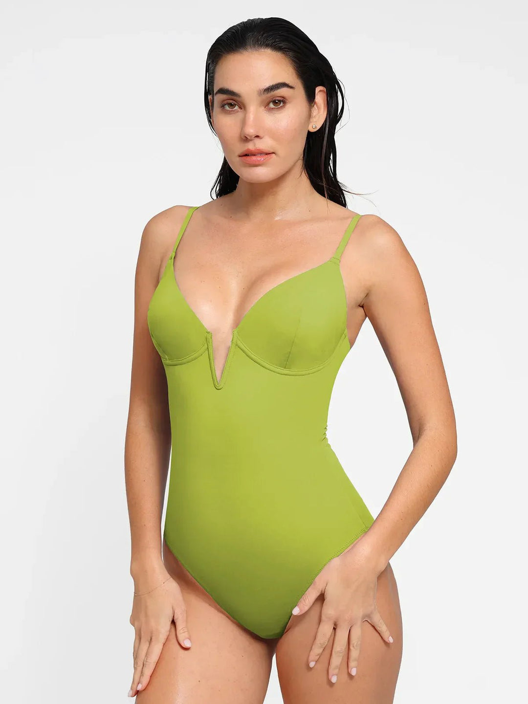 Svelte One-Piece Swimsuit | Tummy Control, Deep V-Neck, Chlorine-Resistant 15